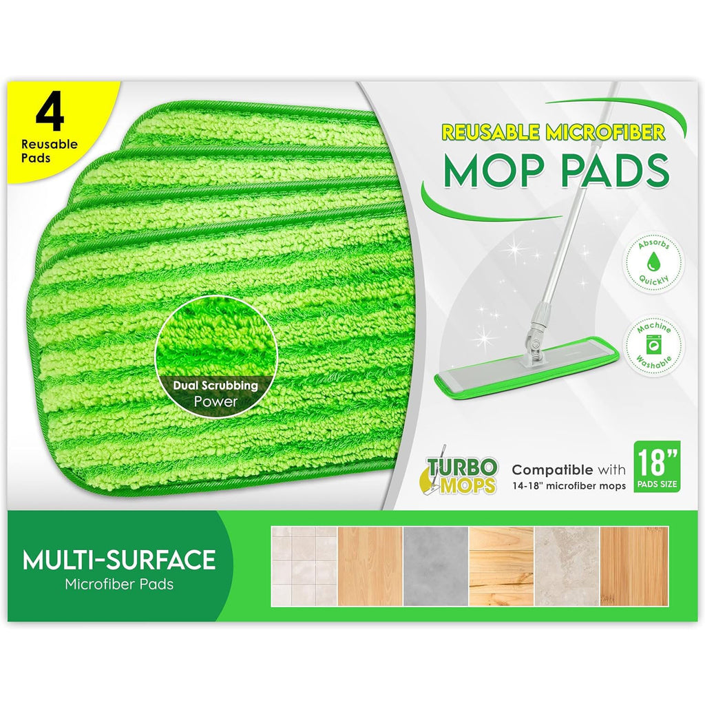 Microfiber Mop Pads 4 Pack - 18"