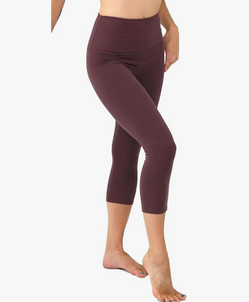 Printed Camouflage and Halloween Leggings for Women – 5” High Waist–Ultra Soft Brushed Active Pants (One Size S-M-L, Violet Capri)